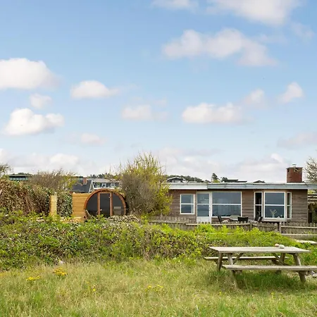 Beach Front Home In Knebel With Sauna *